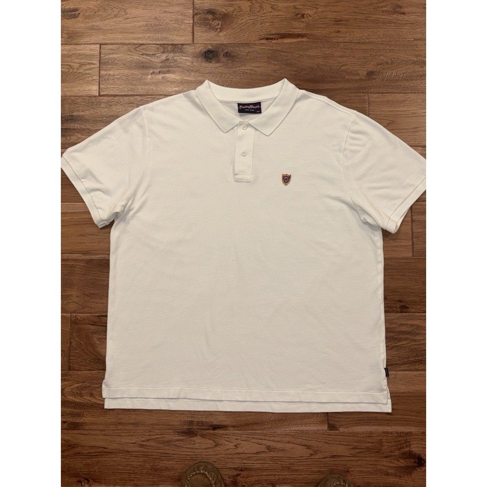 Rowing Blazers New York Polo Shirt Mens 2XL White Multicolor Shield Rugby Preppy
